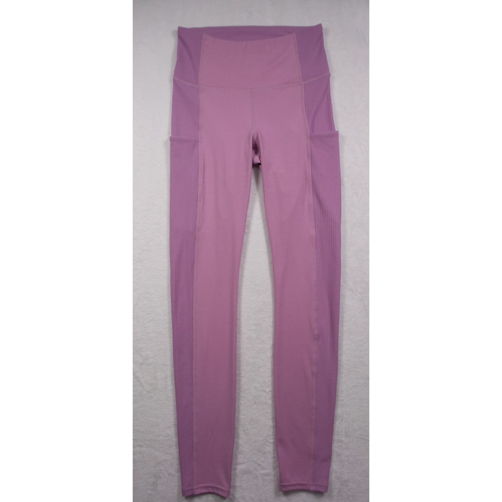 RVCA Leggings Womens Size Small / 8 Pink Rib Block Side Pockets Stretch NWT